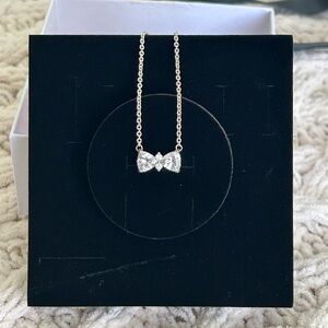Pandora Sterling Silver Sparkling Bow Necklace